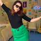 Black Sweater Top With Skorts