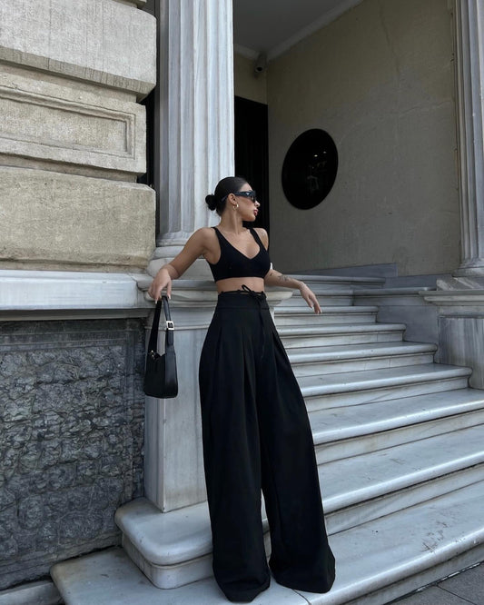 High Waist Black Pants for Women