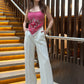 Scarf Top With White Pants
