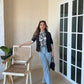 Cotton Scarf Vest With Linen Blazer