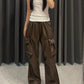 Faux Leather Cargo Pants