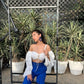 Padded Off-Shoulder Front Tie Bustier