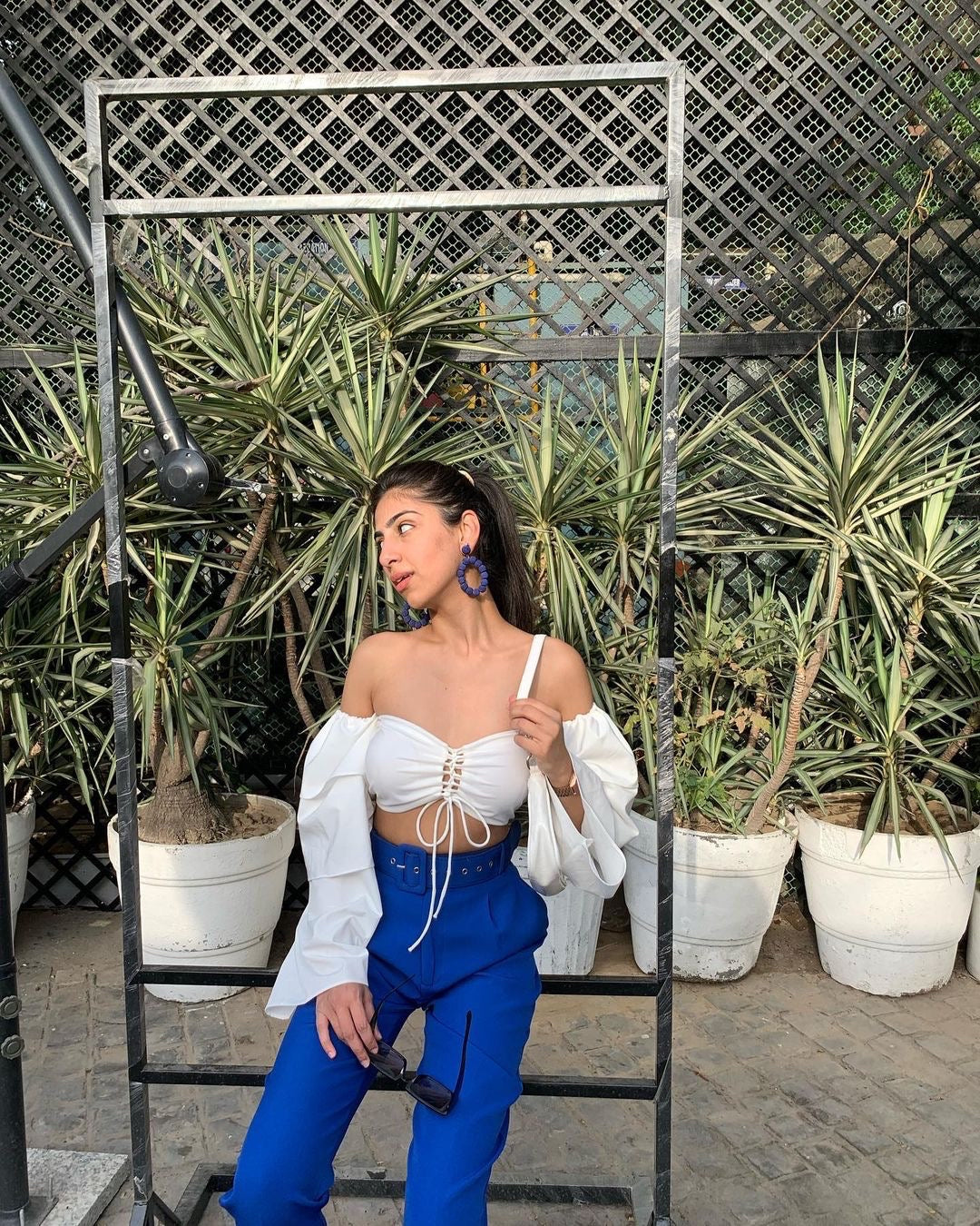 Padded Off-Shoulder Front Tie Bustier