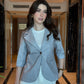 Light Grey 3/4th Sleeve Blazer