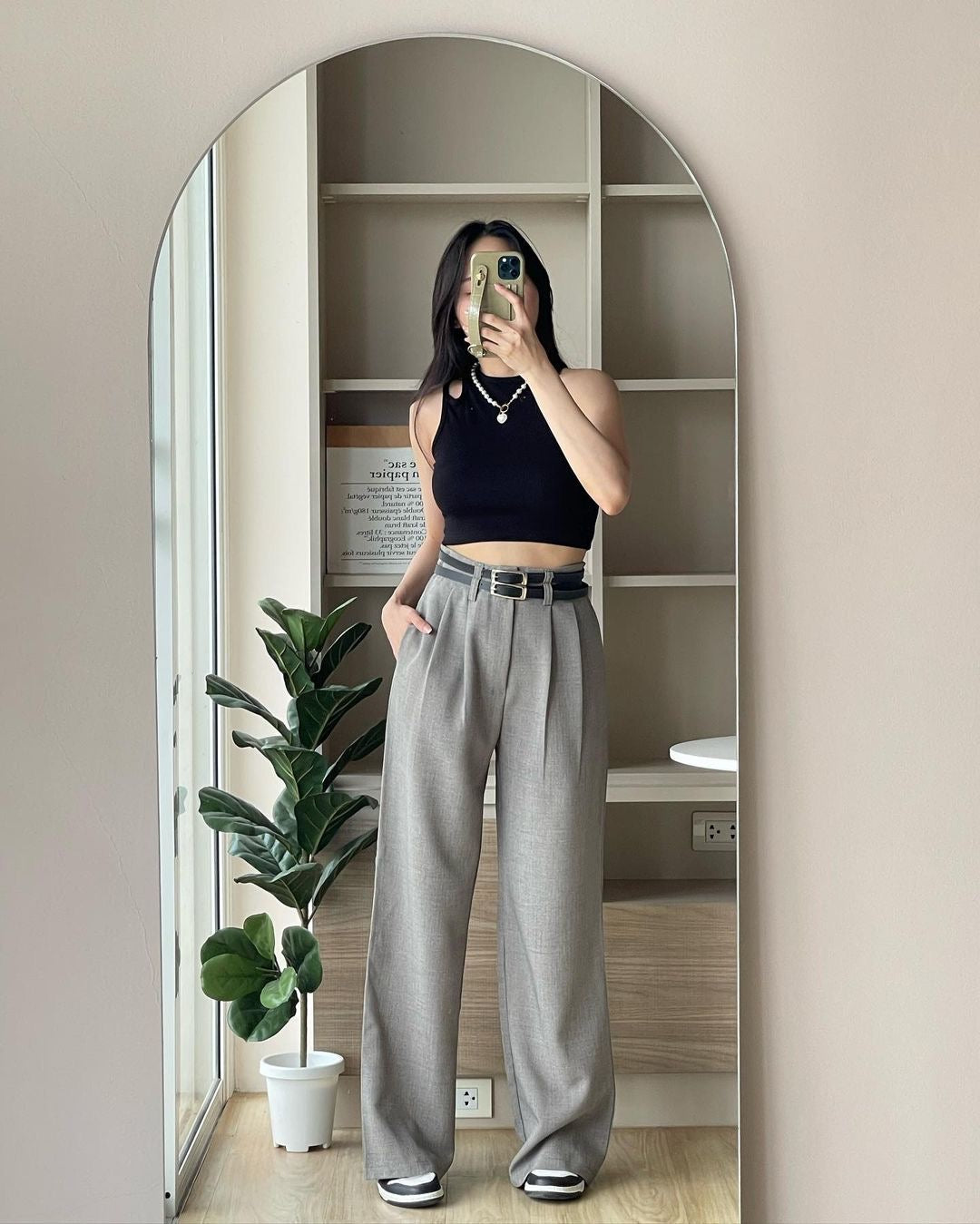 Double Belted Petite Trousers