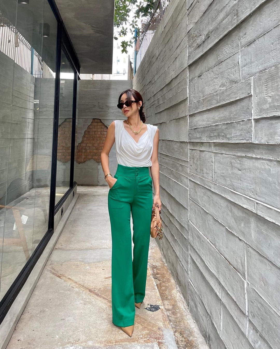 Wider Bottom High Waist Pants