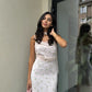 Georgette Floral Flow Dress With Scarf