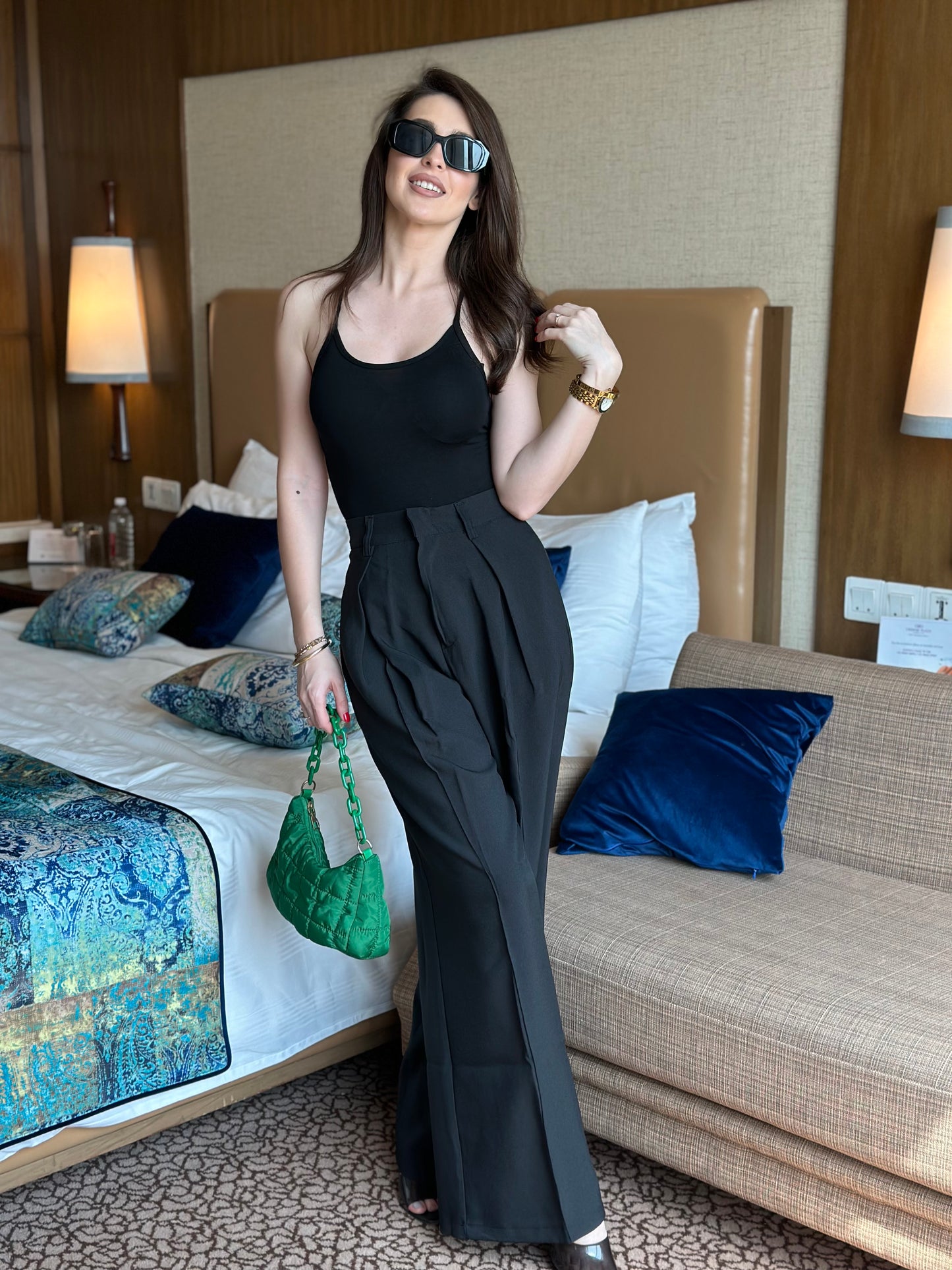 Combo: Baggy Pants With Backless Bodysuit