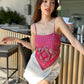 Vintage Print Scarf Tops