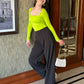Neon Bodysuit With Black Taro Pants