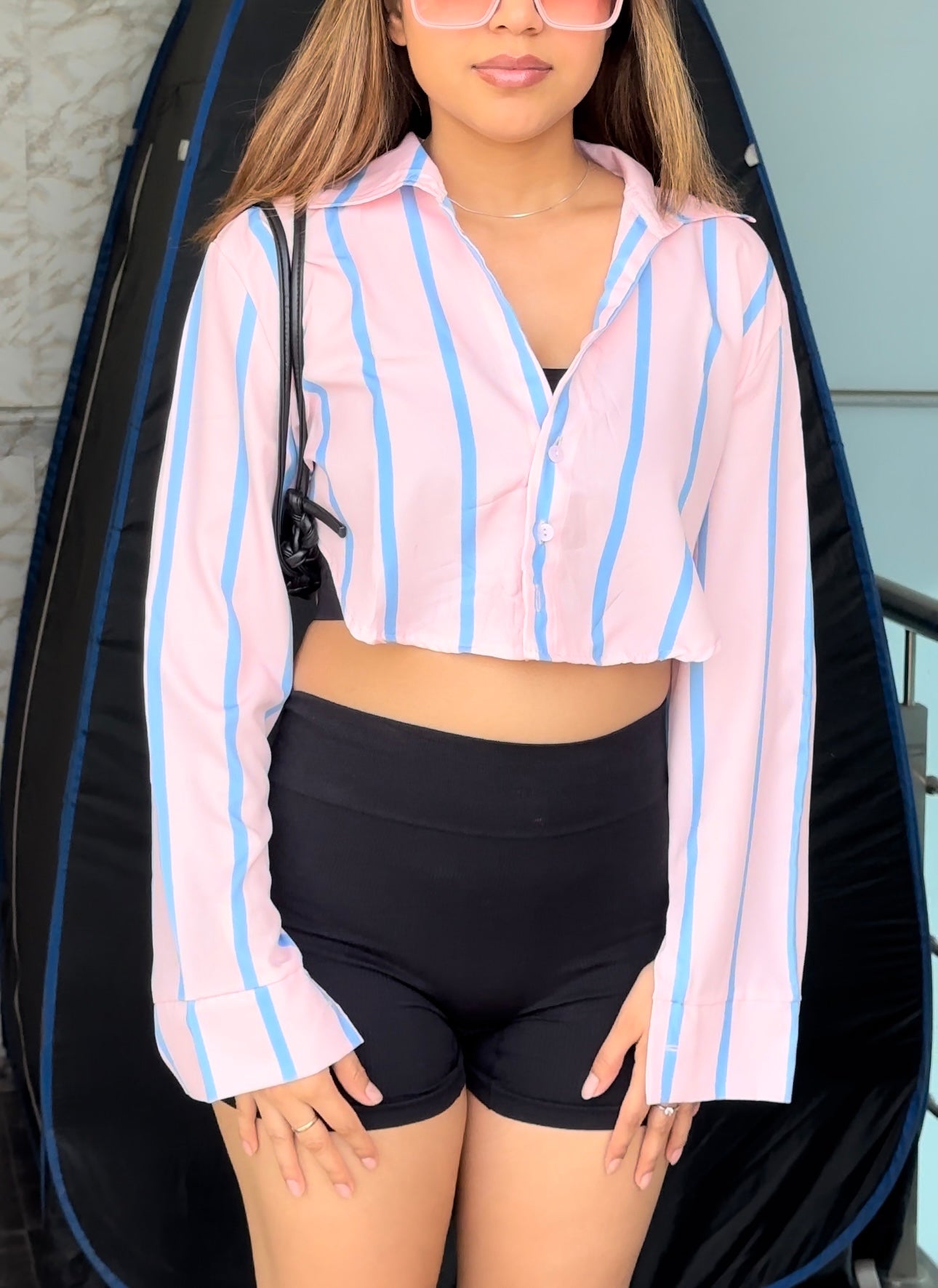 Summer Striped Vibrant Crop Shirts