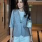 Light Grey 3/4th Sleeve Blazer