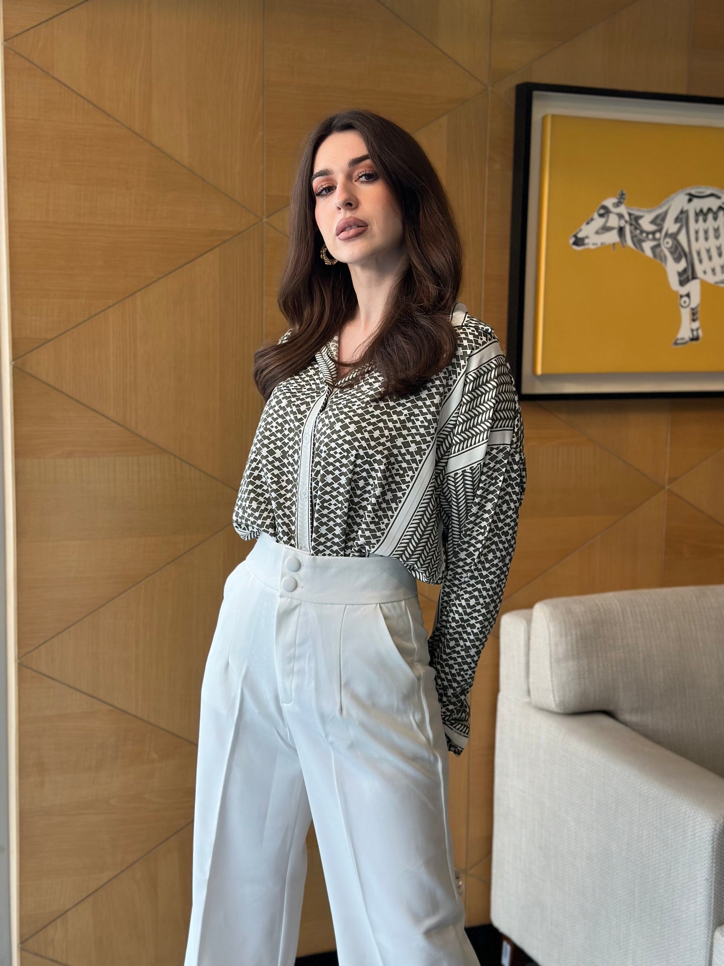Fossil Print Corporate Oversized Shirt
