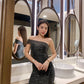 Shimmer Padded Fitted Tube Dress
