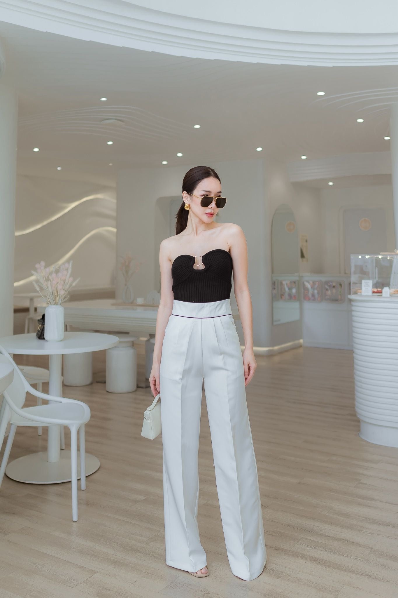 Empire Waist Wide Leg Pants