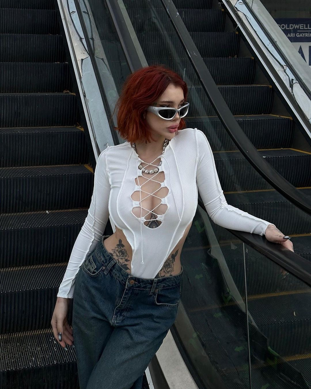 Y2K Silver Wrap Sunglasses