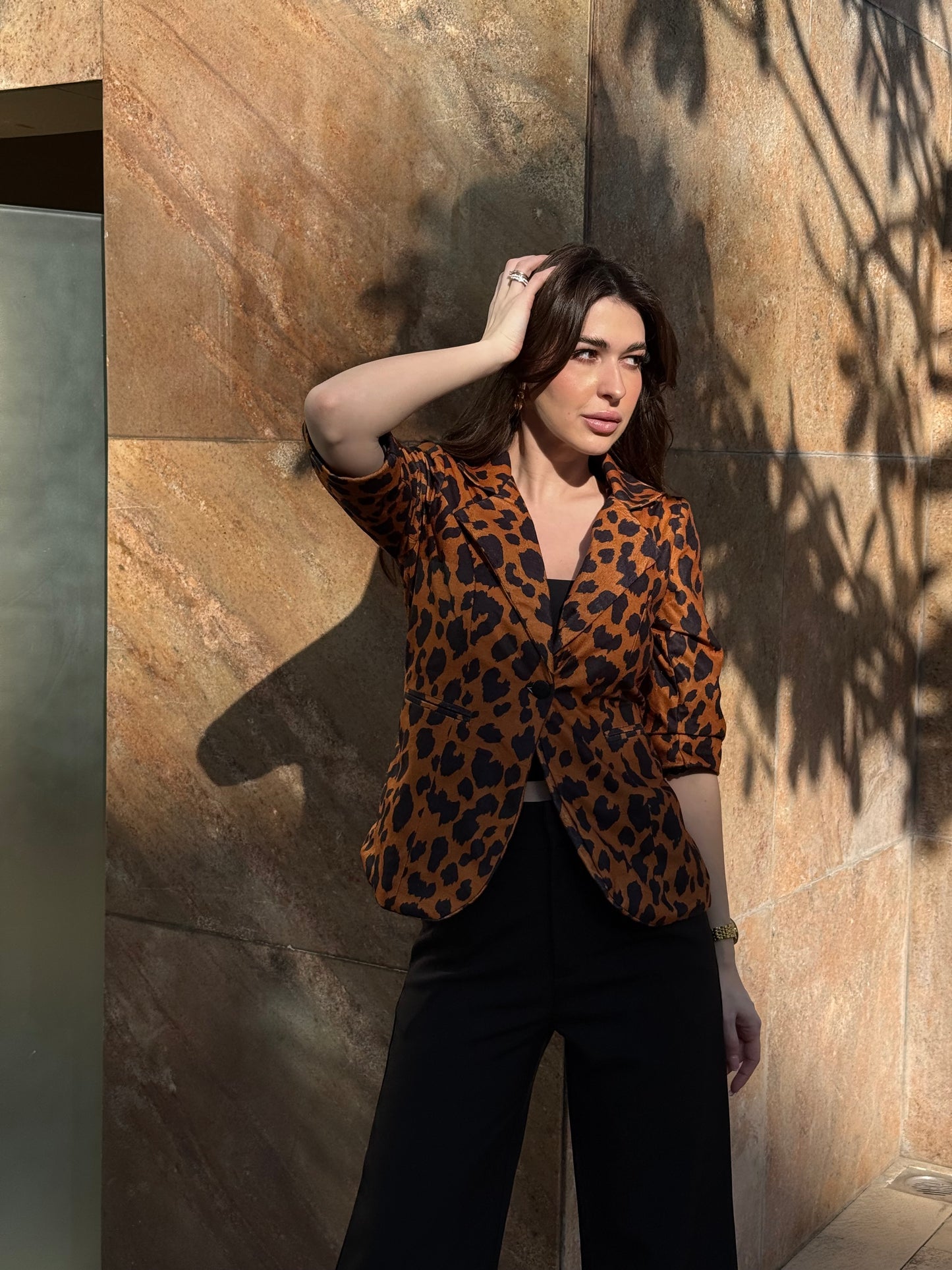 Animal Print 3/4th Sleeve Blazer