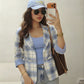 Plaid Blazer With Tank Vest