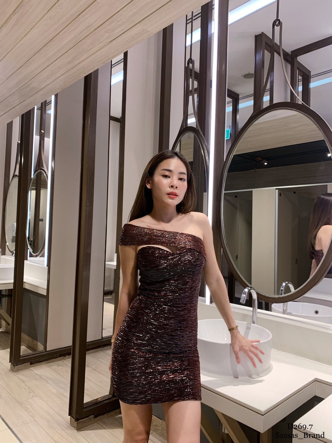 Shimmer Padded Fitted Tube Dress