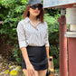 Combo Deal: Striped Shirt With Black Skorts