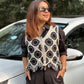 Crochet Retro Knitwear Vest Without Shirt