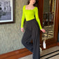 Neon Bodysuit With Black Taro Pants