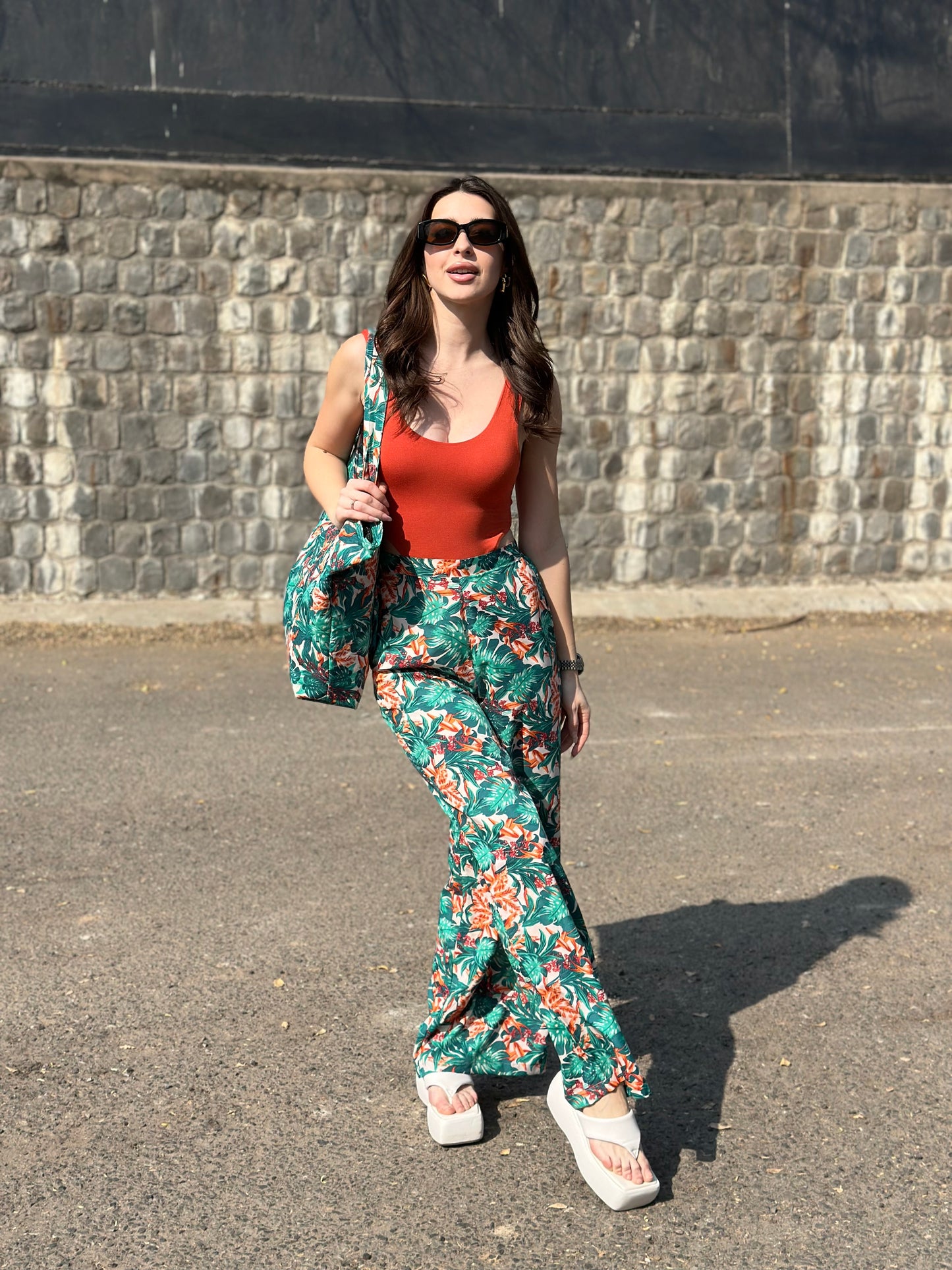 Tropical Pants With Bag & Bodysuit