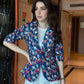 Multi-Color Velvet 3/4th Sleeve Blazer