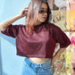 Crop Oversized Shimmer Tshirts