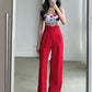 High Corset Waist Wide Leg Pants