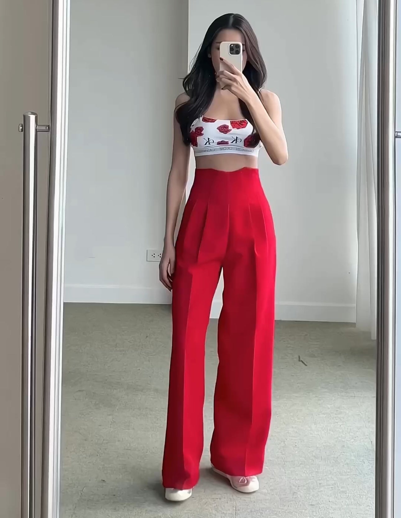 High Corset Waist Wide Leg Pants