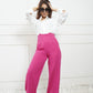 High Corset Waist Wide Leg Pants