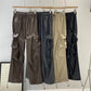 Faux Leather Cargo Pants