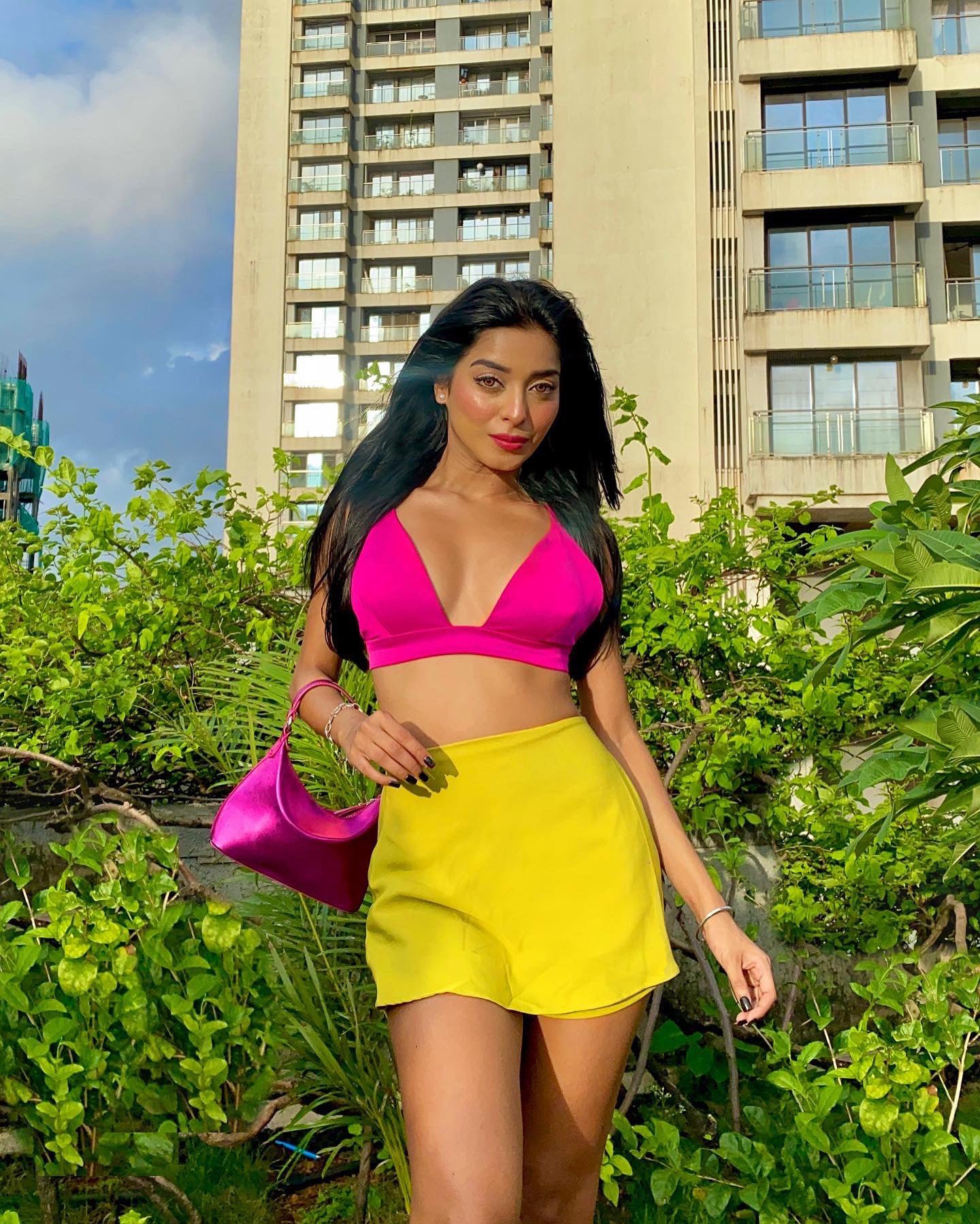 High Waist Mini Skirt With Attached Shorts