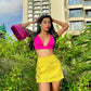 High Waist Mini Skirt With Attached Shorts