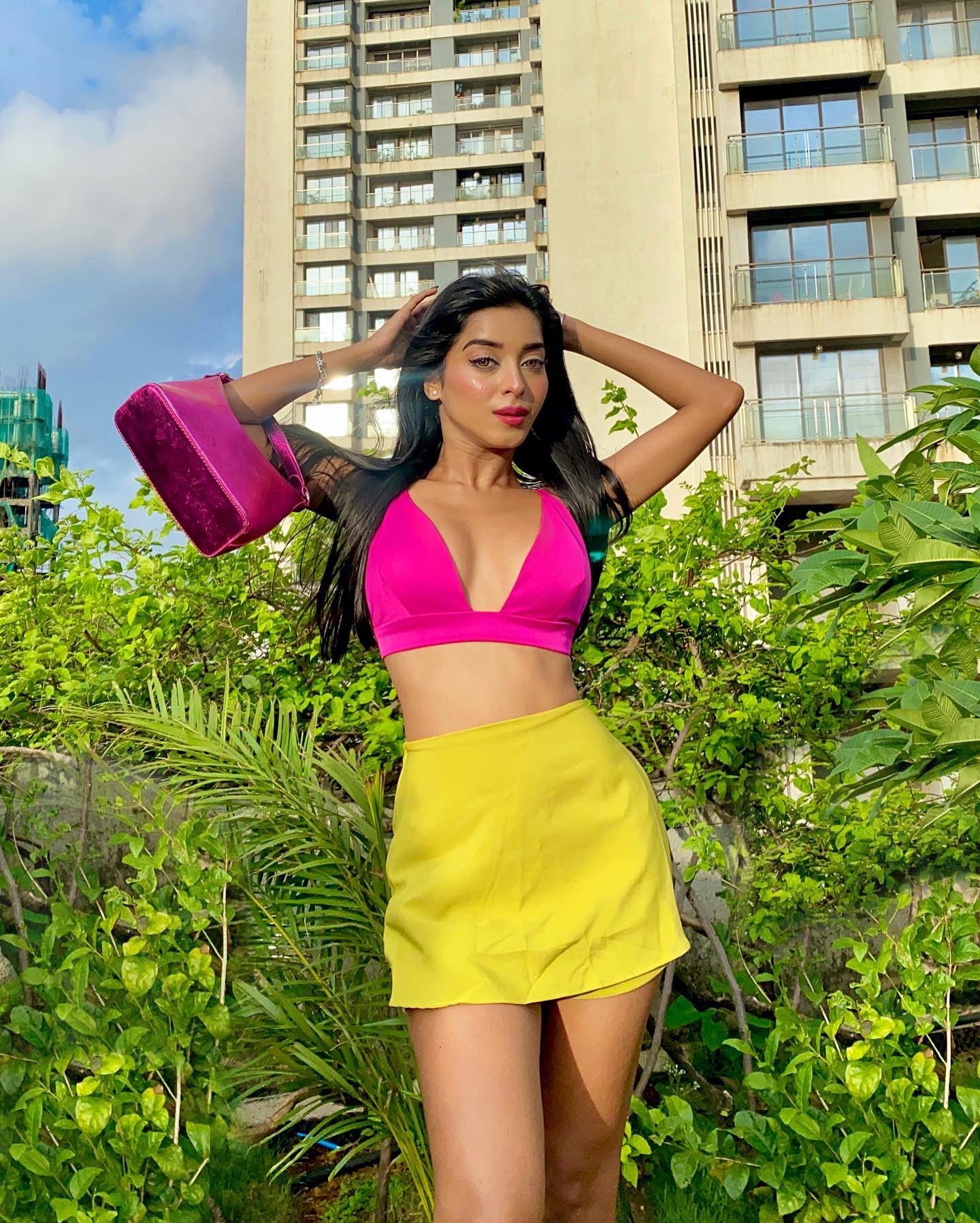 High Waist Mini Skirt With Attached Shorts