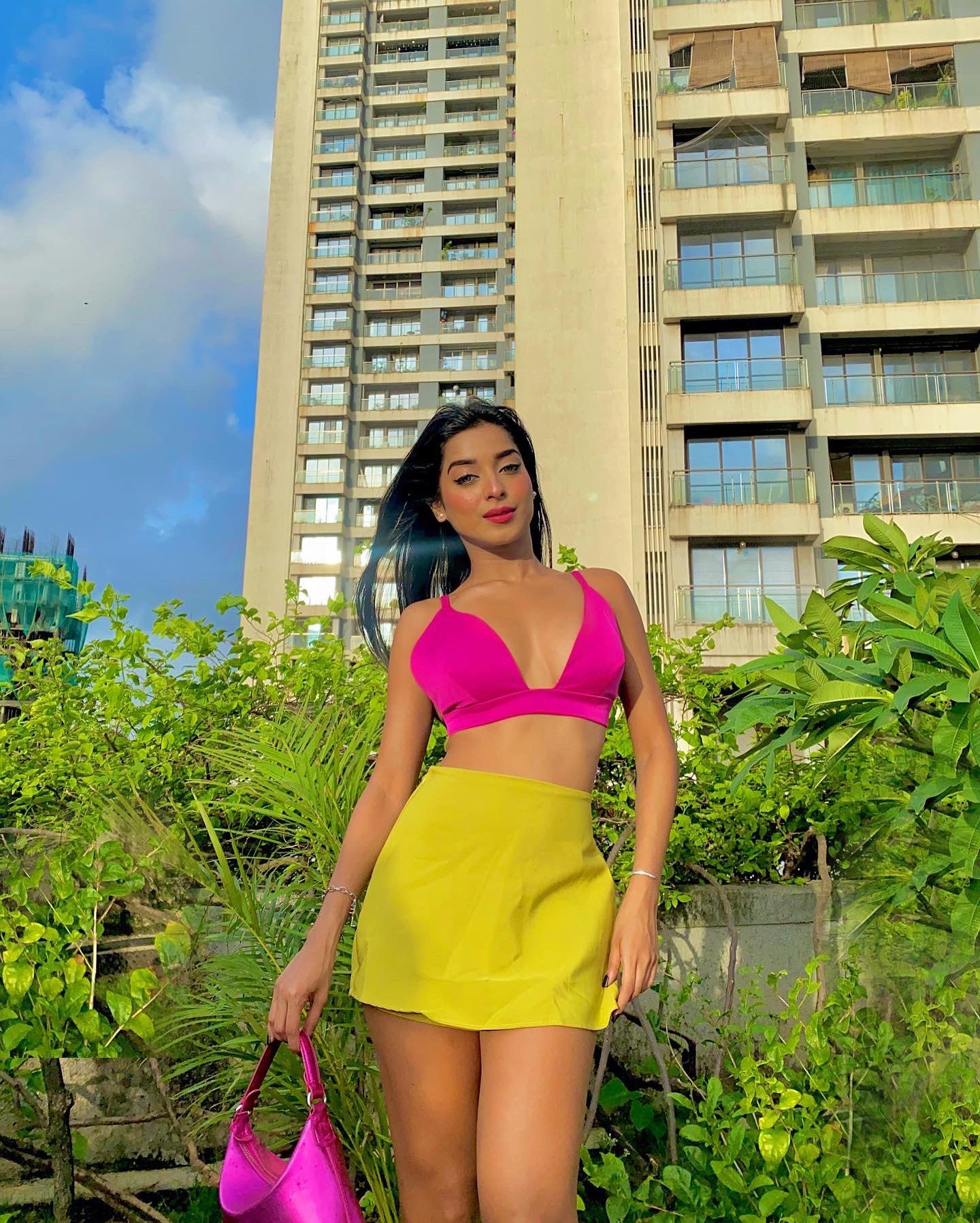 High Waist Mini Skirt With Attached Shorts
