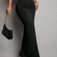 Side Slit Long Black Skirt