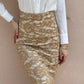 Beige Lace Pencil Skirt