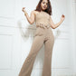 Bohemian Halter Neck Top With Neutral Stretch Pants