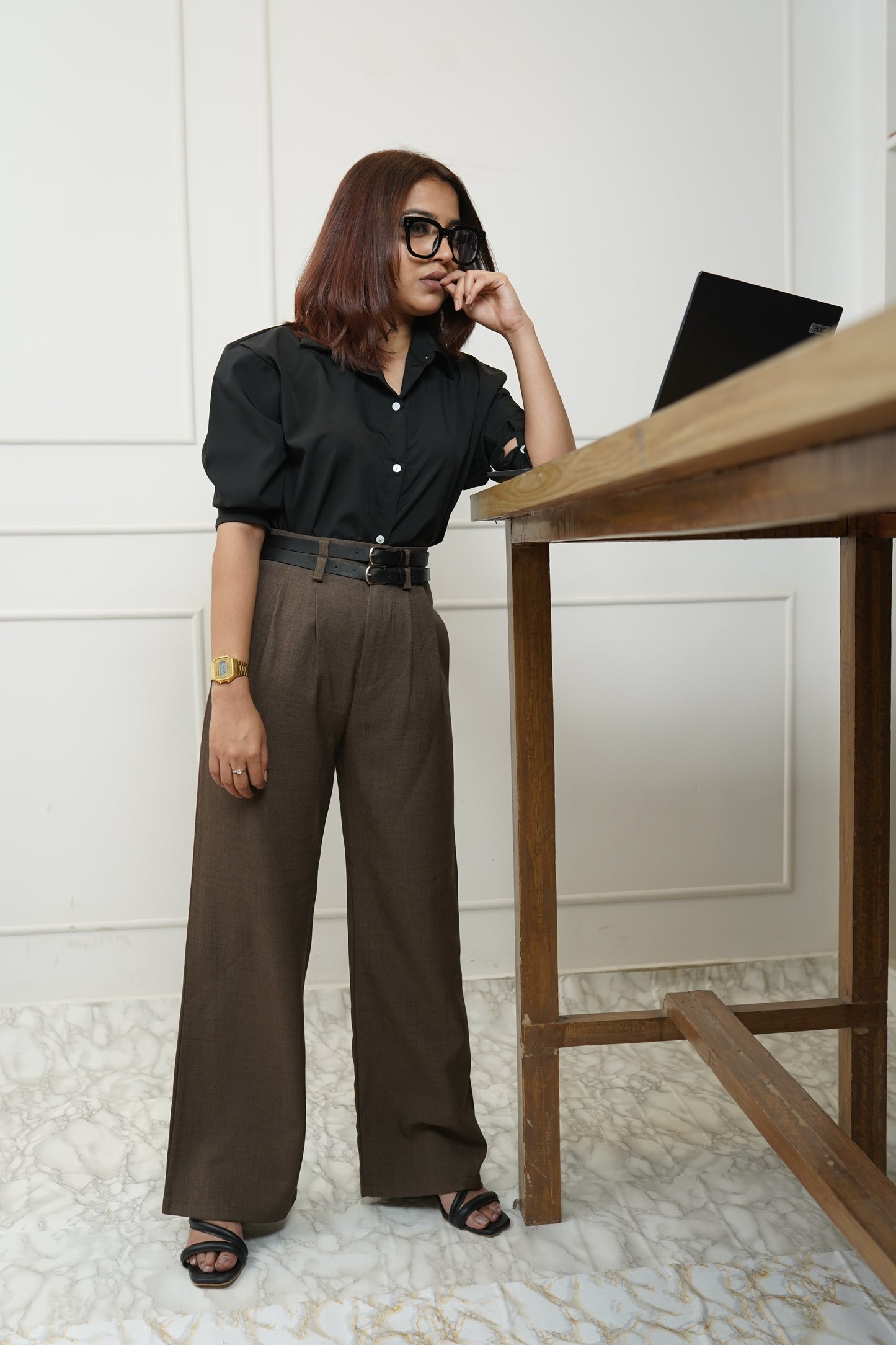 Double Belted Petite Trousers