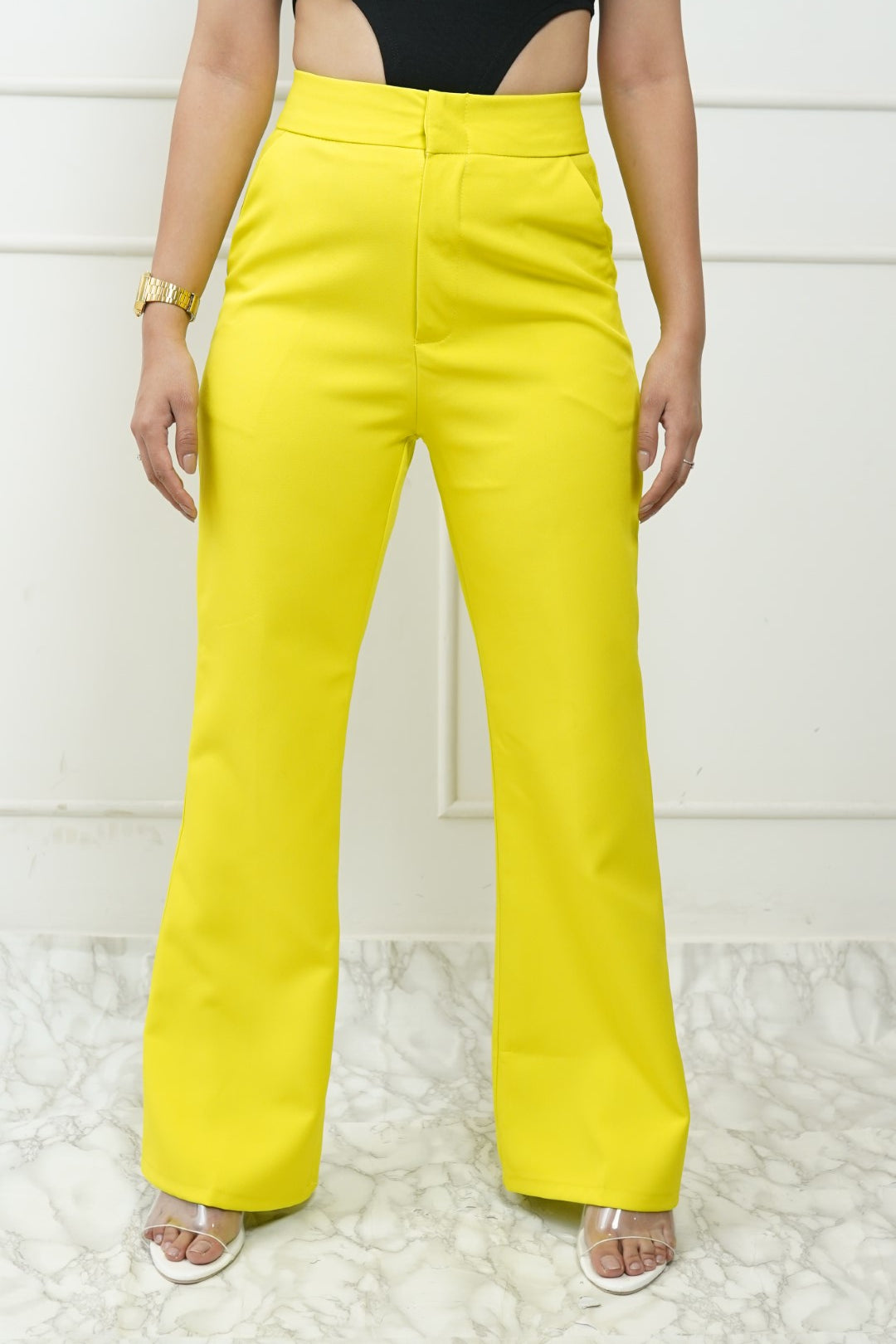 Neon Yellow Flare Pants