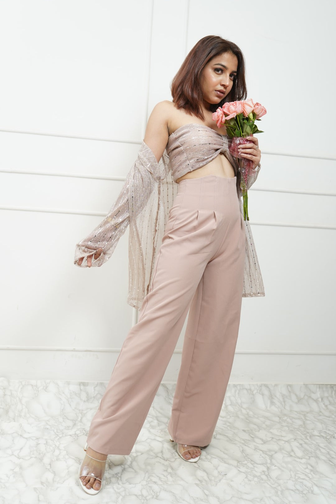 Moonlight Padded Bustier Top With Shrug