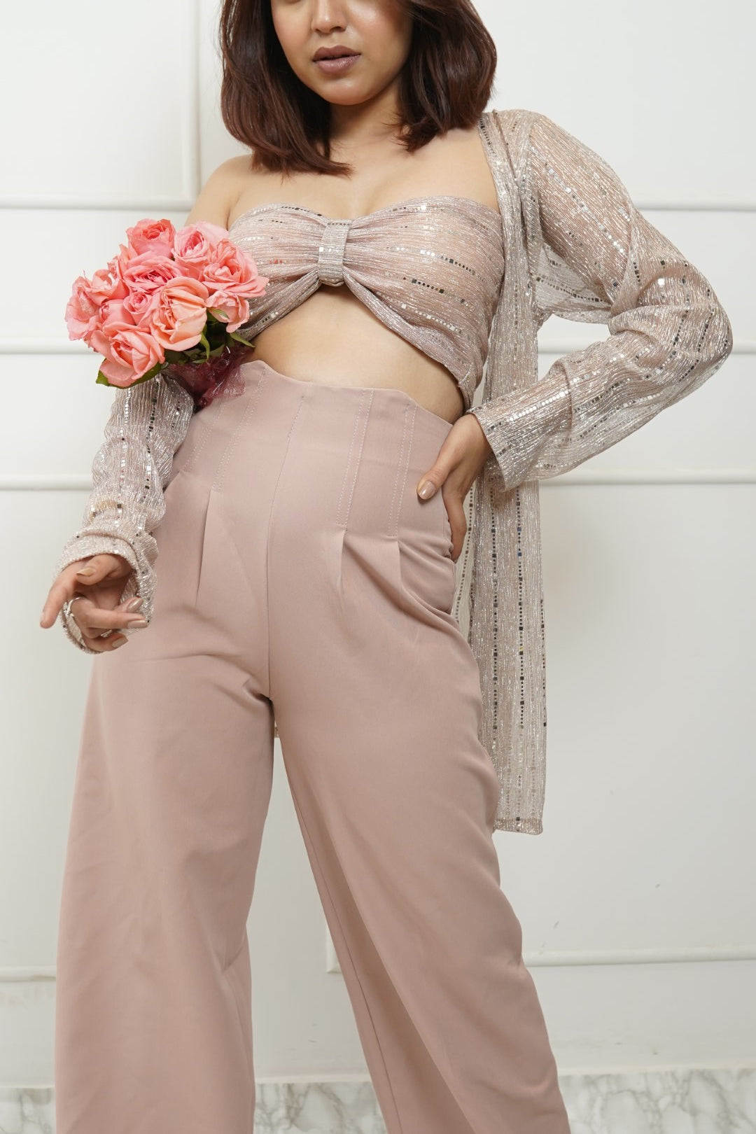 Moonlight Padded Bustier Top With Shrug