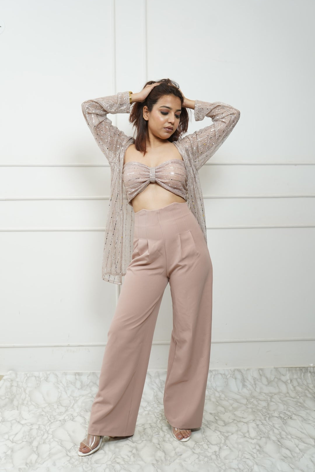 Moonlight Padded Bustier Top With Shrug