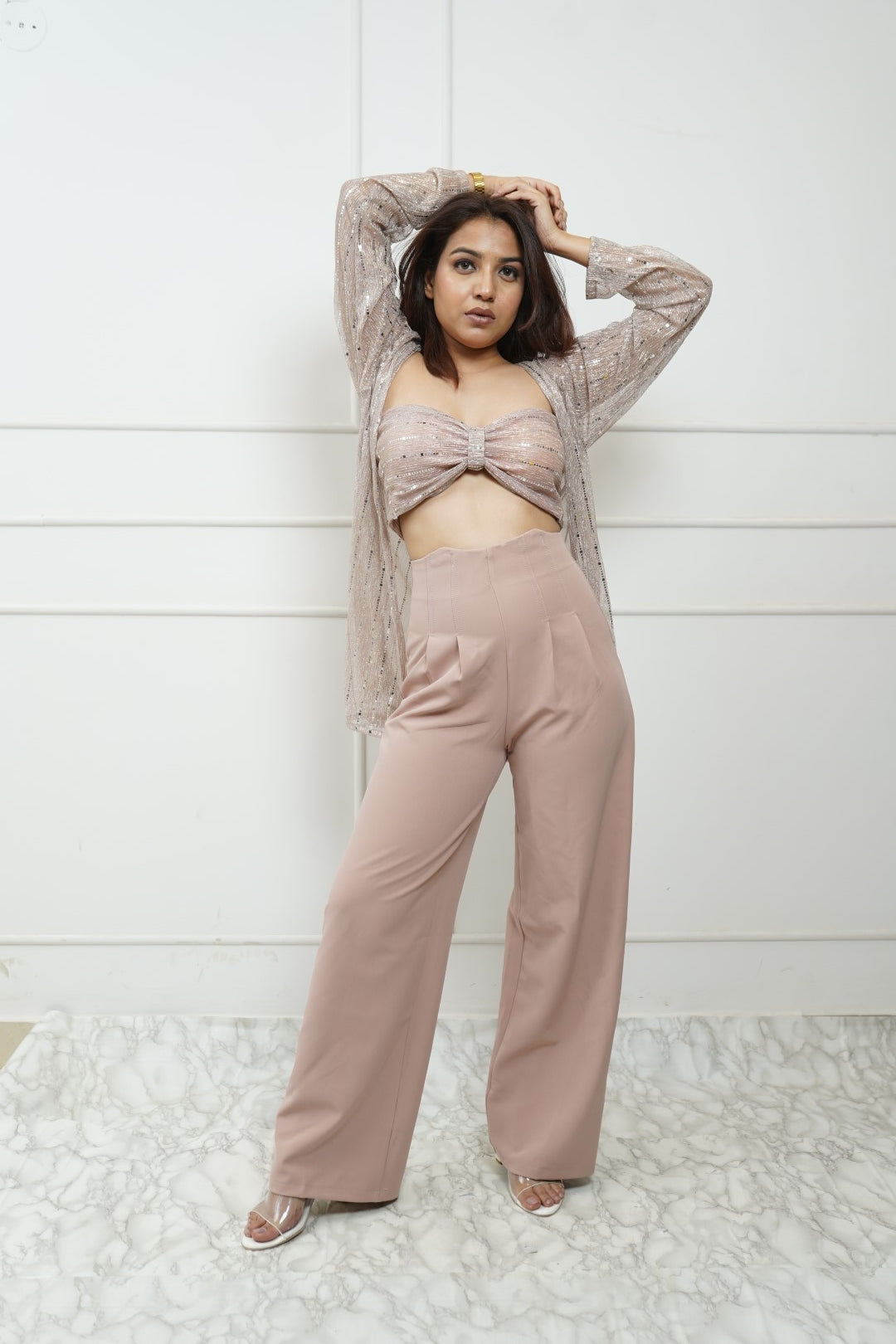 Moonlight Padded Bustier Top With Shrug