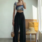 High Corset Waist Wide Leg Pants