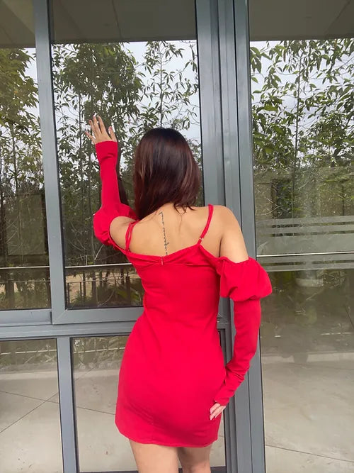 Sexy Red Dress - Off-the-Shoulder Mini Dress - Bodycon Dress - Lulus