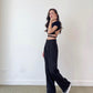Combo Deal: Backless Crop Tee With High Waist Pants
