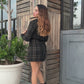 Black Tweed Dress With Blazer Set